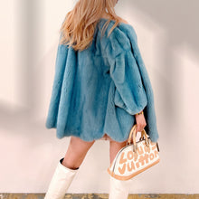 Load image into Gallery viewer, VTO Baby Blue Mink Coat