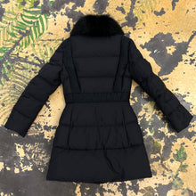 Load image into Gallery viewer, Prada Black Ladies Puffer with Blue Fox Collar