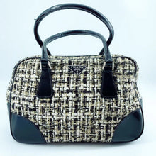 Load image into Gallery viewer, Prada tweed & vitello handle bag