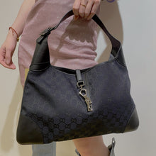 Load image into Gallery viewer, Gucci Jackie hobo black denim bag