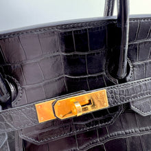 Load image into Gallery viewer, Hermes Birkin35 Bag Black Crocodile Gold Hardware