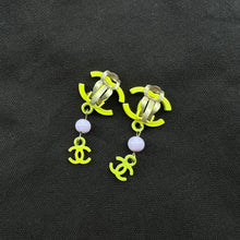 Load image into Gallery viewer, Chanel Yellow CC Logo Vintage Earrings