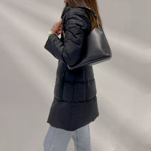 Load image into Gallery viewer, Prada Black Ladies Puffer with Blue Fox Collar