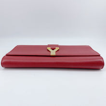 Load image into Gallery viewer, Yves Saint Laurent Red Textured Leather Y-ligne Clutch