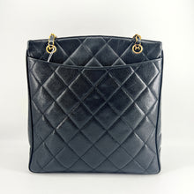 Load image into Gallery viewer, CHANEL CC Black Caviar Quilted Gold Hardware Chain Carryall Shopper Tote Bag