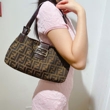 Load image into Gallery viewer, Fendi Monogram Cloth Bagutte Shoulder Bag