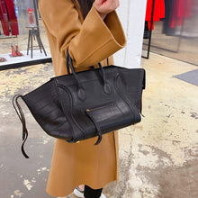Load image into Gallery viewer, Celine Black Leather Medium Phantom Luggage Tote