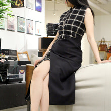 Load image into Gallery viewer, Balenciaga quilted black long dress