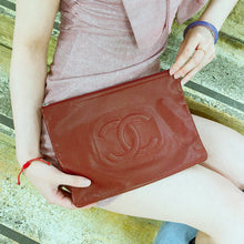 Load image into Gallery viewer, Chanel Red Leather Clutch