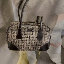 Load image into Gallery viewer, Prada tweed & vitello handle bag