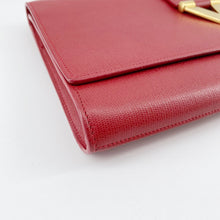 Load image into Gallery viewer, Yves Saint Laurent Red Textured Leather Y-ligne Clutch