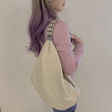 Load image into Gallery viewer, Chanel lambskin rock and chain hobo