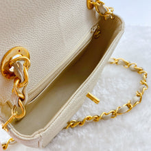Load image into Gallery viewer, Chanel Cream Vintage Caviar Leather V Stitch Shoulder Bag