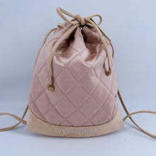 Load image into Gallery viewer, CHANEL Vintage Quilted Satin and Suede Drawstring Backpack