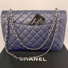 Load image into Gallery viewer, Chanel Navy Classic Flap Jumbo