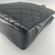 Load image into Gallery viewer, CHANEL CC Black Caviar Quilted Gold Hardware Chain Carryall Shopper Tote Bag