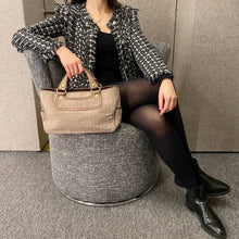 Load image into Gallery viewer, Celine Suede Arc de Triomphe Dark Flower Tote Bag