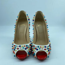 Load image into Gallery viewer, Christian Loubotin multicolor rivet high heels