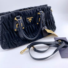 Load image into Gallery viewer, Prada Black Tessuto Gaufre Handle Bag TWS pop