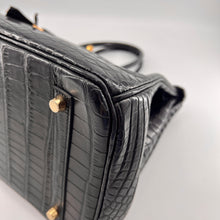 Load image into Gallery viewer, Hermes Birkin35 Bag Black Crocodile Gold Hardware