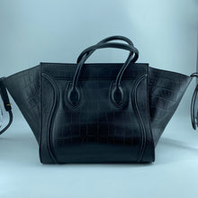 Load image into Gallery viewer, Celine Black Leather Medium Phantom Luggage Tote
