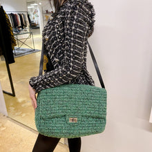Load image into Gallery viewer, Chanel 2.55 Flap Bag in Green Tweed