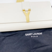 Load image into Gallery viewer, Yves Saint Laurent White Textured Leather Y-ligne Clutch