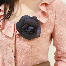 Load image into Gallery viewer, Chanel Black Camellia Brooch