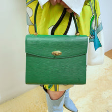 Load image into Gallery viewer, Louis Vuitton Green Leather Marlesherbes Bag