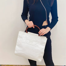 Load image into Gallery viewer, Chanel Vintage Caviar Wood Handle Tote