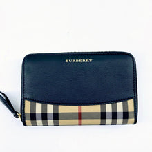 Load image into Gallery viewer, Burberry House Check Canvas and Leather Sip Around Wallet