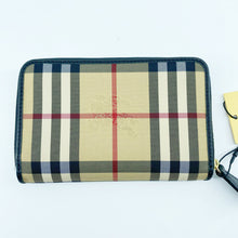 Load image into Gallery viewer, Burberry House Check Canvas and Leather Sip Around Wallet