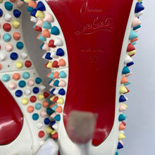 Load image into Gallery viewer, Christian Loubotin multicolor rivet high heels