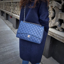 Load image into Gallery viewer, Chanel Navy Classic Flap Jumbo