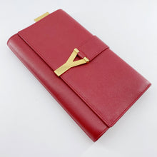 Load image into Gallery viewer, Yves Saint Laurent Red Textured Leather Y-ligne Clutch