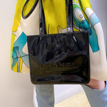 Load image into Gallery viewer, Chanel Black Patent Leather Tote Bag