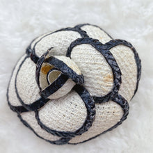 Load image into Gallery viewer, CHANEL White and Black Camellia Brooch