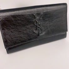 Load image into Gallery viewer, Yves Saint Laurent Black Leather Clutch Wallet