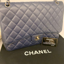 Load image into Gallery viewer, Chanel Navy Classic Flap Jumbo