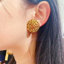 Load image into Gallery viewer, Chanel Perforated Logo Clip Earrings 1980's