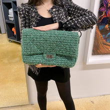 Load image into Gallery viewer, Chanel 2.55 Flap Bag in Green Tweed