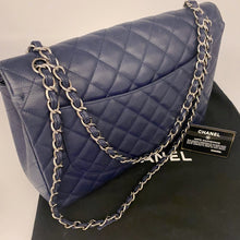 Load image into Gallery viewer, Chanel Navy Classic Flap Jumbo