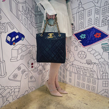 Load image into Gallery viewer, CHANEL CC Black Caviar Quilted Gold Hardware Chain Carryall Shopper Tote Bag