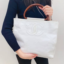 Load image into Gallery viewer, Chanel Vintage Caviar Wood Handle Tote