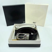 Load image into Gallery viewer, Mont Blanc Men's black leather belt TWS