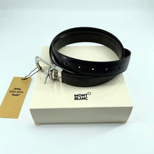 Load image into Gallery viewer, Mont Blanc Men's black leather belt TWS