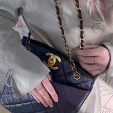 Load image into Gallery viewer, CHANEL CC Black Caviar Quilted Gold Hardware Chain Carryall Shopper Tote Bag