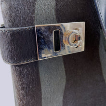 Load image into Gallery viewer, Ferragamo Black and Grey Horsehair Bag
