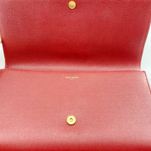 Load image into Gallery viewer, Yves Saint Laurent Red Textured Leather Y-ligne Clutch