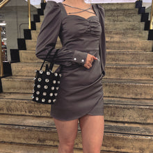 Load image into Gallery viewer, Alexander Wang Leather Crystal Roxy Mini Bucket bag